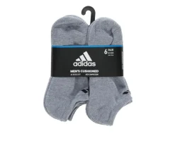 6 Pair Men's Cushioned No Show Socks|Adidas New