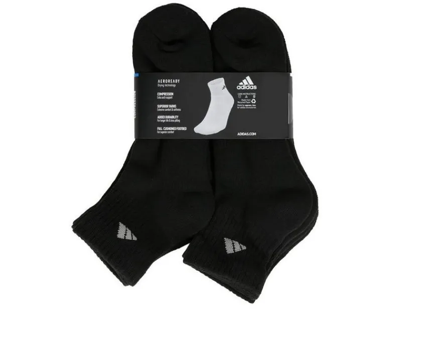 6 Pair Men's Cushioned Quarter Socks|Adidas Best