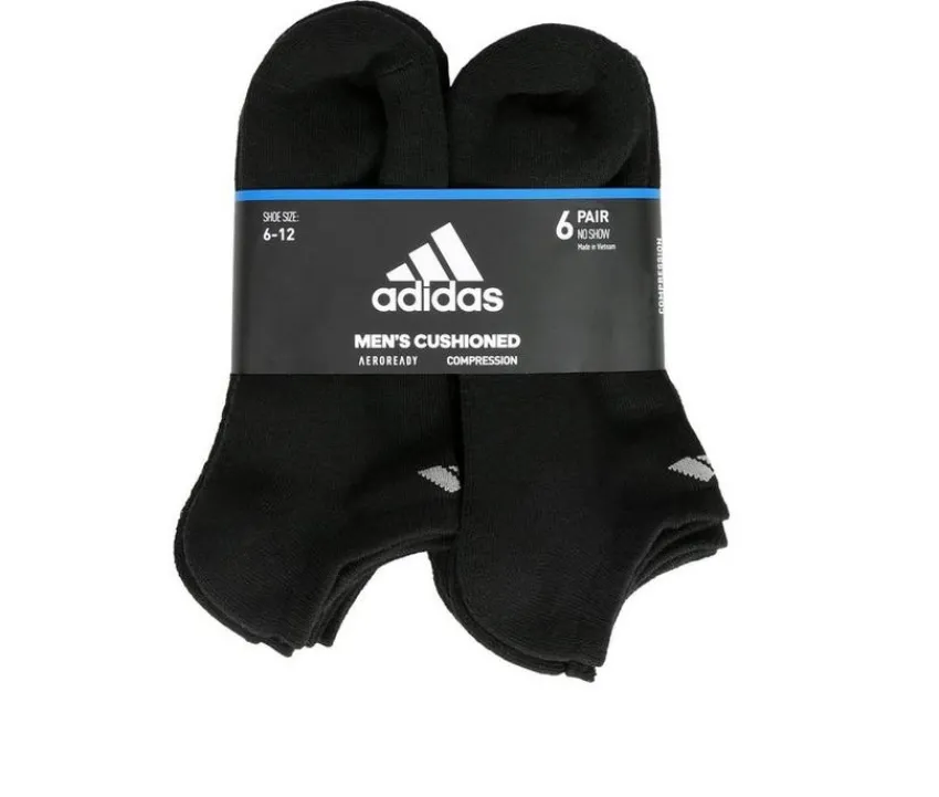 6 Pair Men's Cushioned No Show Socks|Adidas Online