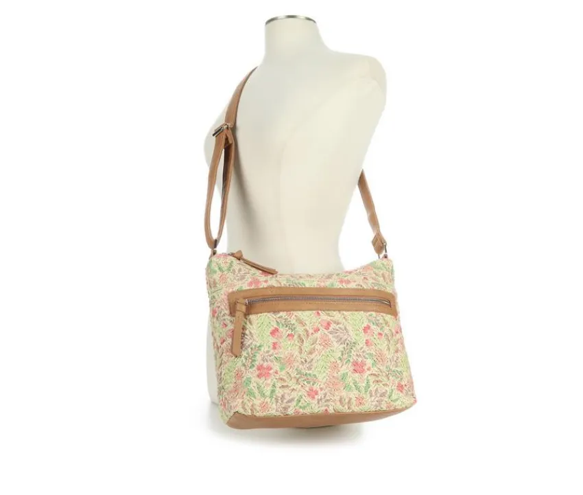 Straw Top Zip Handbag Handbag|Bueno Of California Outlet