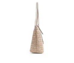 Straw Top Zip Tote Handbag|Bueno Of California Sale