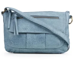 Waxy Croc Flap Crossbody Handbag|Bueno Of California Clearance
