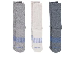 3 Pack Men Energy Dress Cushioned Crew Socks|Copper Fit Clearance