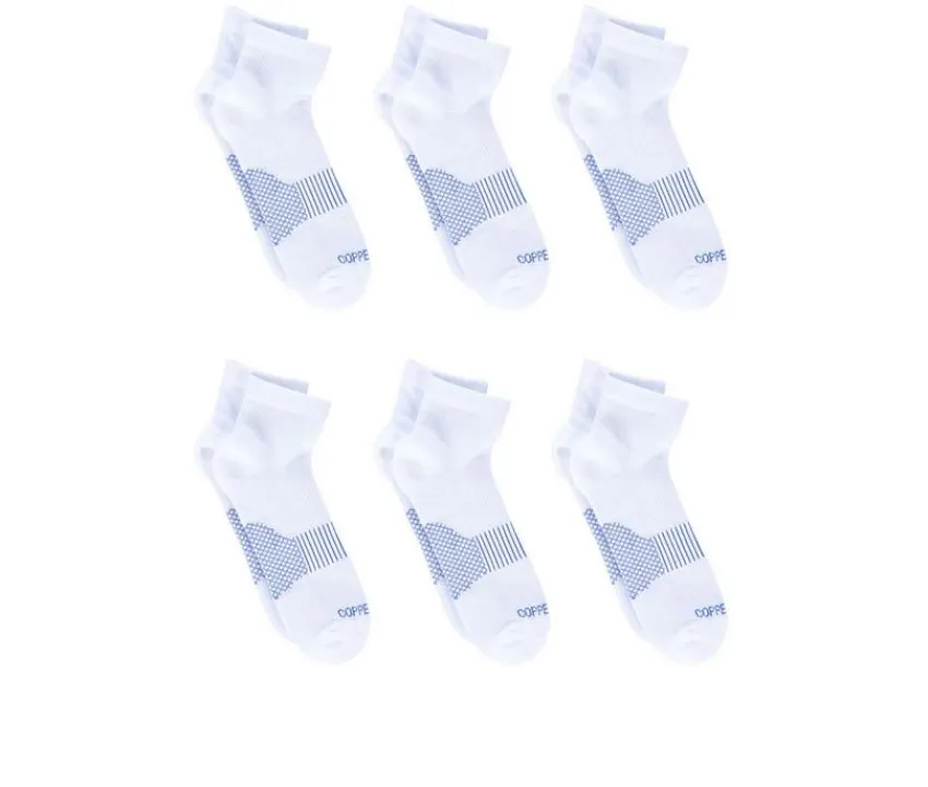 6 Pack Men's Energy Quarter Crew Socks|Copper Fit Discount