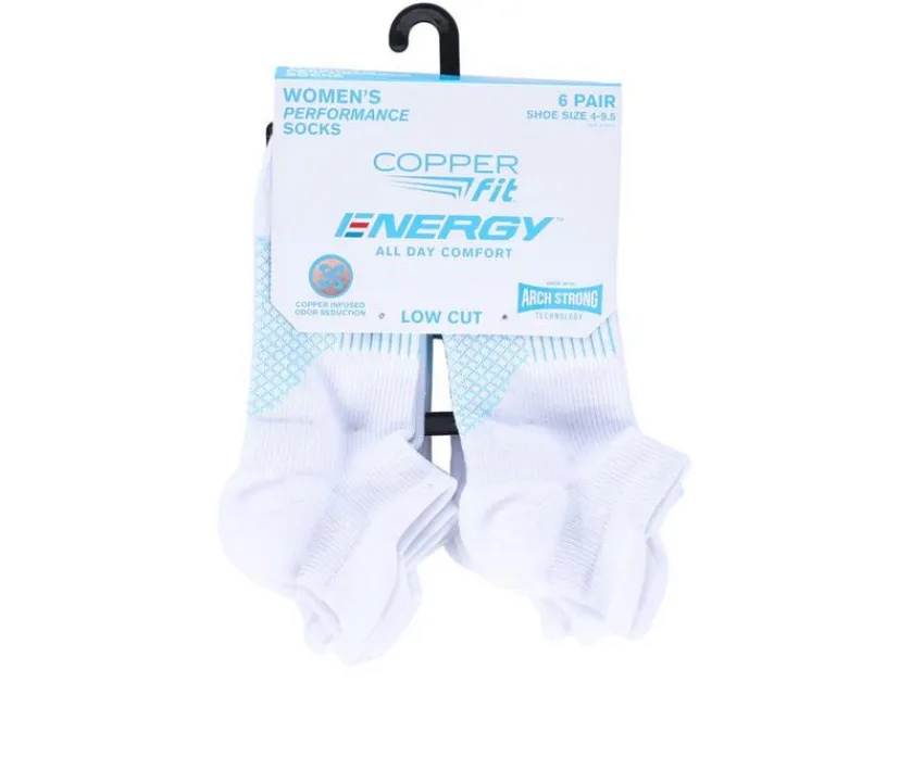 6 Pack Women's Energy Low Cut Socks|Copper Fit Sale