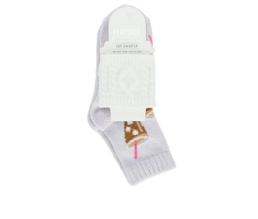 FireSide Socks>1- Pair Womens Crew w/ Coffee Sweater