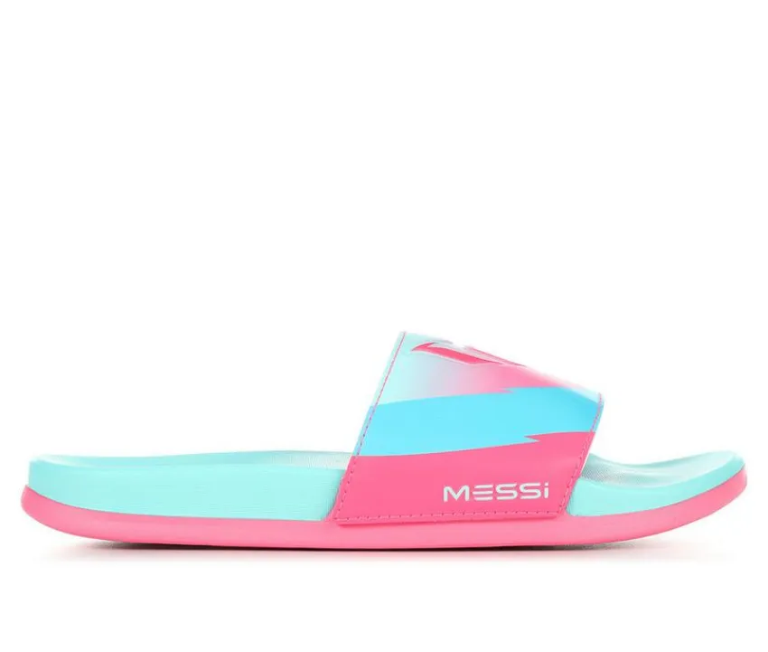 Girls' Little Kid & Big Kid Adilette Comfort Messi Sport Slides|Adidas Best