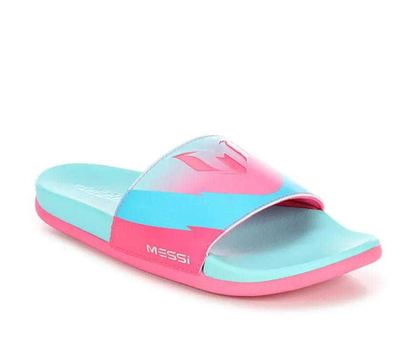 Girls' Little Kid & Big Kid Adilette Comfort Messi Sport Slides|Adidas Best