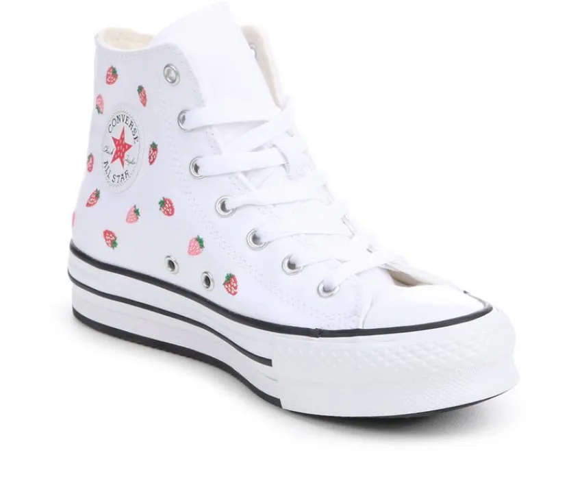 Converse Athletics & Sneakers|Athletics & Sneakers>Girls' Big Kid Chuck Taylor Lift Strawberry High-Top Sneakers