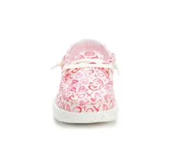 Girls' Little Kid & Big Kid Wendy Y Watercolor Hearts Casual Shoes|HEYDUDE Clearance