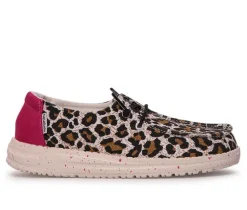 HEYDUDE Casual|Little Kid (Sizes 10.5-3)>Girls' Little Kid & Big Kid Wendy Youth Cheetah Casual Shoes