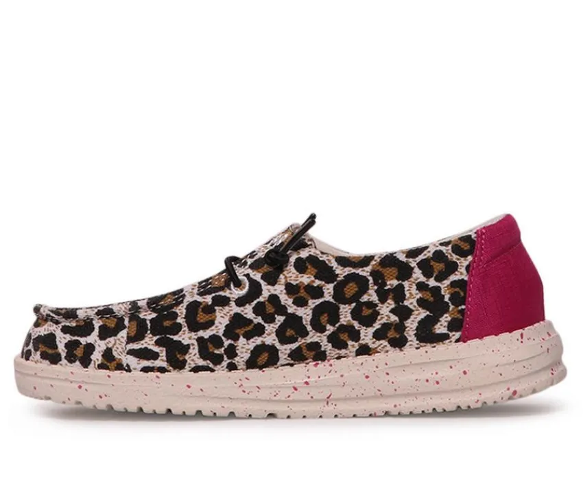 HEYDUDE Casual|Little Kid (Sizes 10.5-3)>Girls' Little Kid & Big Kid Wendy Youth Cheetah Casual Shoes