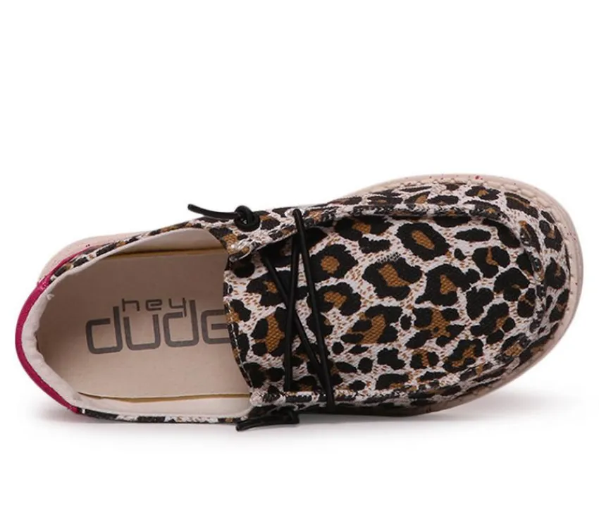 HEYDUDE Casual|Little Kid (Sizes 10.5-3)>Girls' Little Kid & Big Kid Wendy Youth Cheetah Casual Shoes
