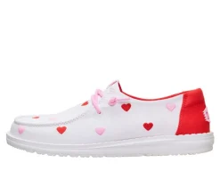 Girls' Wendy Youth Embroidered Hearts Boat Shoes|HEYDUDE