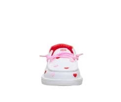 Girls' Wendy Youth Embroidered Hearts Boat Shoes|HEYDUDE