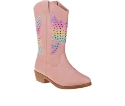 Girls' Little Kid & Big Kid Rhinestone Zip-Up Cowboy Boots|Kensie Girl Clearance