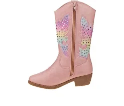 Girls' Little Kid & Big Kid Rhinestone Zip-Up Cowboy Boots|Kensie Girl Clearance