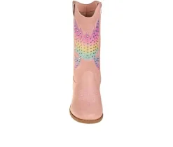Girls' Little Kid & Big Kid Rhinestone Zip-Up Cowboy Boots|Kensie Girl Clearance