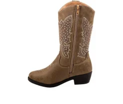 Girls' Toddler Rhinestone Zip-Up Cowboy Boots|Kensie Girl Best