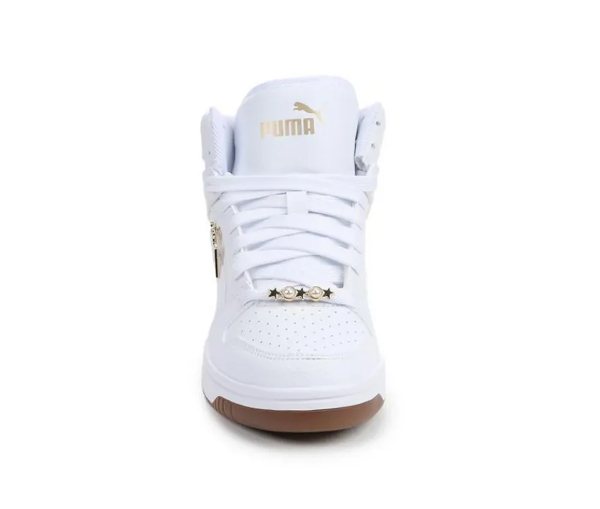 Girls' Big Kid Rebound Layup Bling High Top Sneakers|Puma New