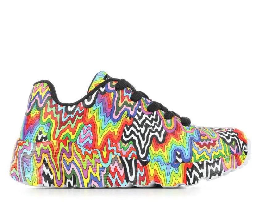 Skechers Street Athletics & Sneakers|Athletics & Sneakers>Girls' Little Kid & Big Kid Uno Lite Jen Stark Print Sneakers
