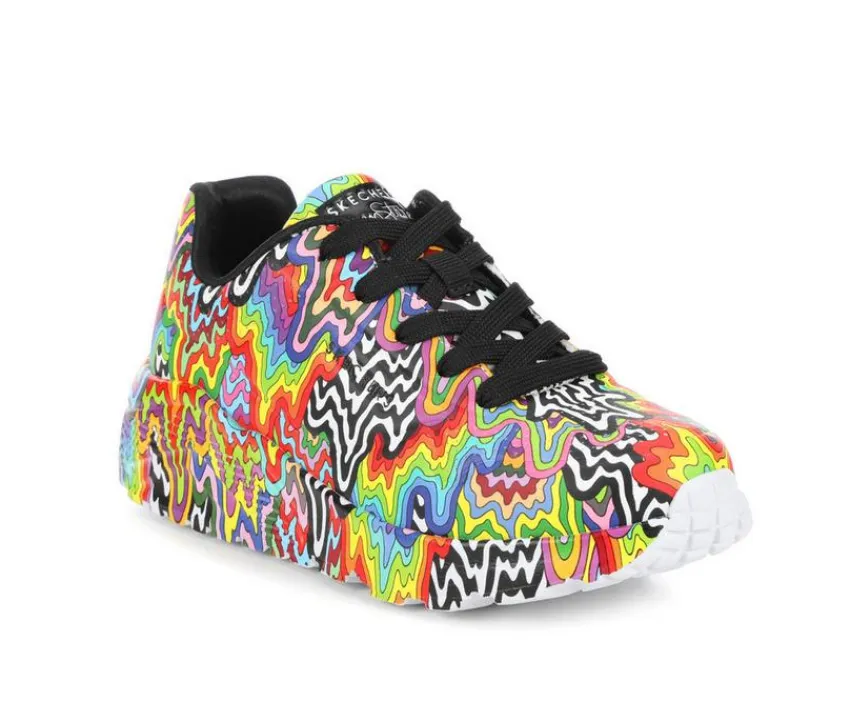 Skechers Street Athletics & Sneakers|Athletics & Sneakers>Girls' Little Kid & Big Kid Uno Lite Jen Stark Print Sneakers