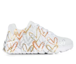 Girls' Little Kid & Big Kid Uno Lite Heart Metallic Wedge Sneakers|Skechers Street Clearance