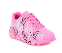 Skechers Street Athletics & Sneakers|Athletics & Sneakers>Girls' Little Kid & Big Kid Uno Lite Heart Metallic Wedge Sneakers