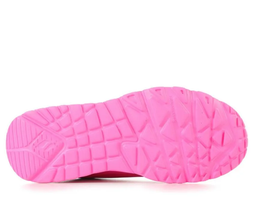 Skechers Street Athletics & Sneakers|Athletics & Sneakers>Girls' Little Kid & Big Kid Uno Lite Heart Metallic Wedge Sneakers