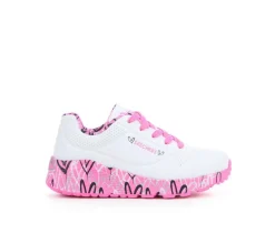 Skechers Street Athletics & Sneakers|Big Kid (Sizes 3.5-7)>Girls' Little Kid & Big Kid Uno Lite JGoldcrown Heart Sneakers