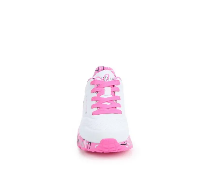 Skechers Street Athletics & Sneakers|Big Kid (Sizes 3.5-7)>Girls' Little Kid & Big Kid Uno Lite JGoldcrown Heart Sneakers