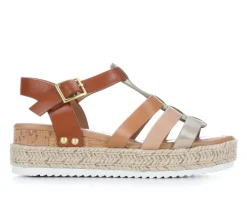Girls' Little Kid & Big Kid Trader Wedge Sandals|Soda Discount