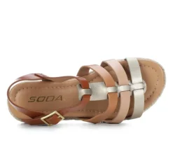 Girls' Little Kid & Big Kid Trader Wedge Sandals|Soda Discount