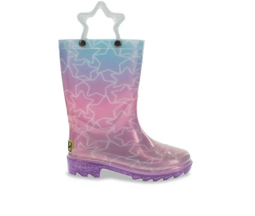 Western Chief Boots|Little Kid (Sizes 10.5-3)>Girls' Little Kid Glitter Star Lighted Rain Boots