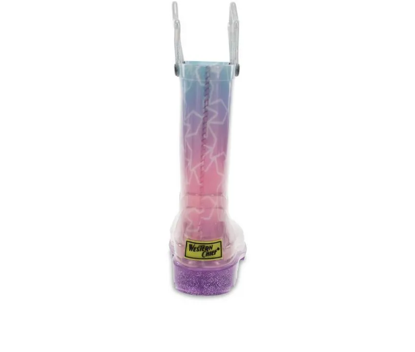 Western Chief Boots|Little Kid (Sizes 10.5-3)>Girls' Little Kid Glitter Star Lighted Rain Boots