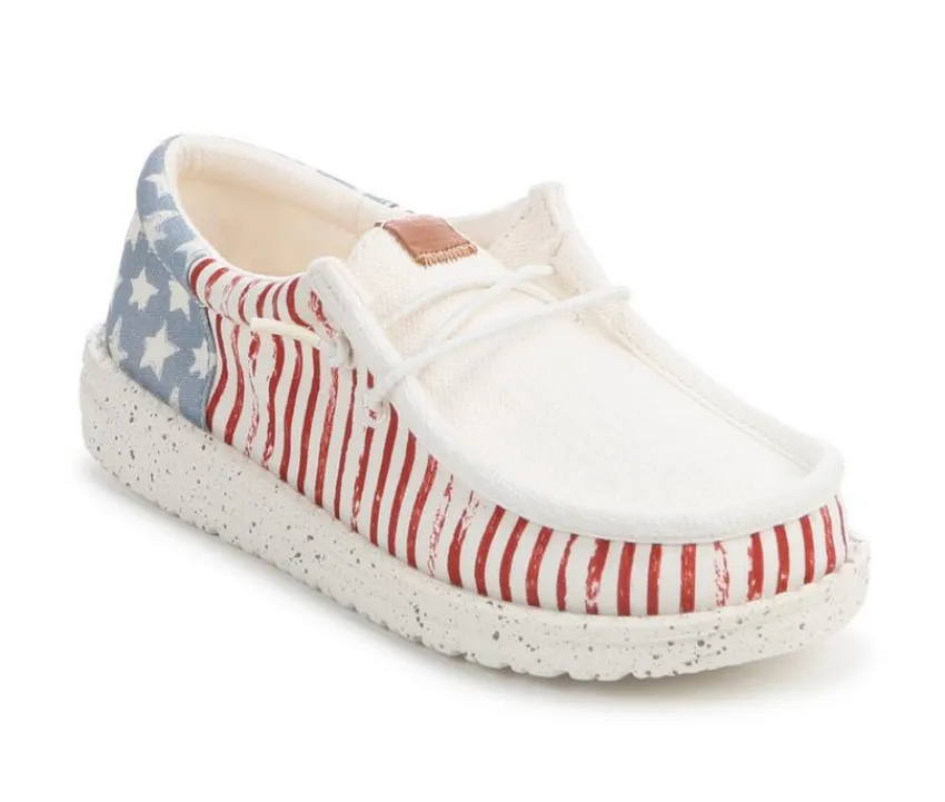 Kids' Little Kid & Big Kid Wallly Funk Americana Stars Casual Shoes|HEYDUDE New