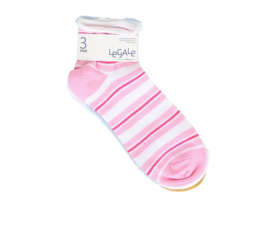 LEGALE Socks>3PP CABANA STRIPE ANKLETS Socks
