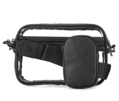 Madden Girl Crossbody|Handbags>Clear Vinyl Camera Handbag