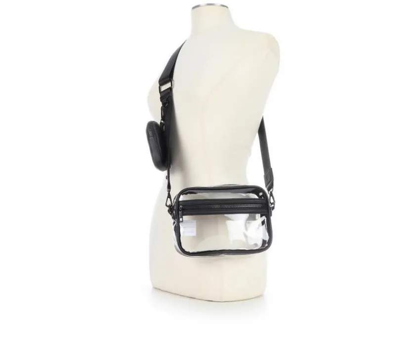 Madden Girl Crossbody|Handbags>Clear Vinyl Camera Handbag