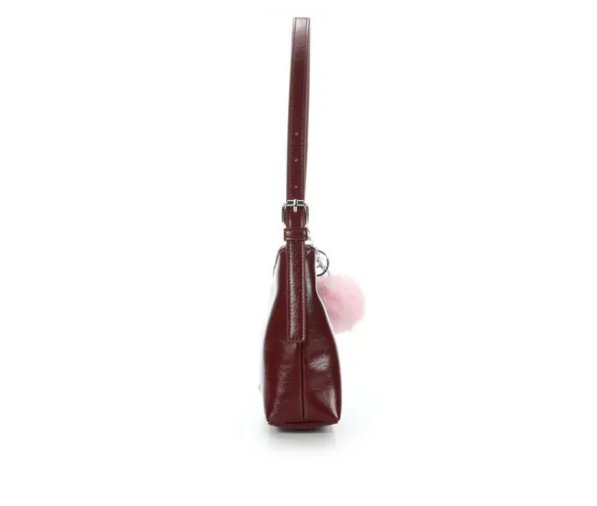 Madden Girl Handbags>Crinkle PU Shoulder Bag With Charms Handbag
