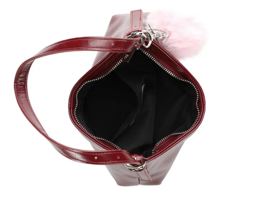 Madden Girl Handbags>Crinkle PU Shoulder Bag With Charms Handbag