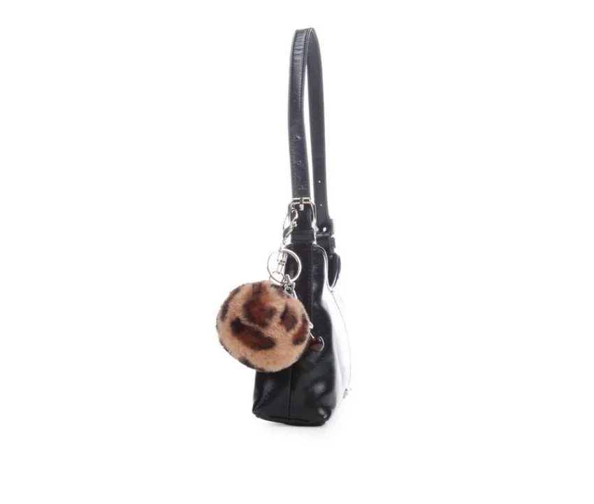 Crinkle PU Shoulder Bag With Charms Handbag|Madden Girl Online