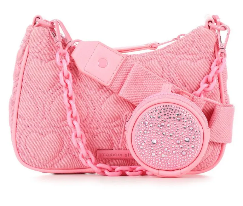 Madden Girl Handbags>Quilted Denim HOBO Handbag