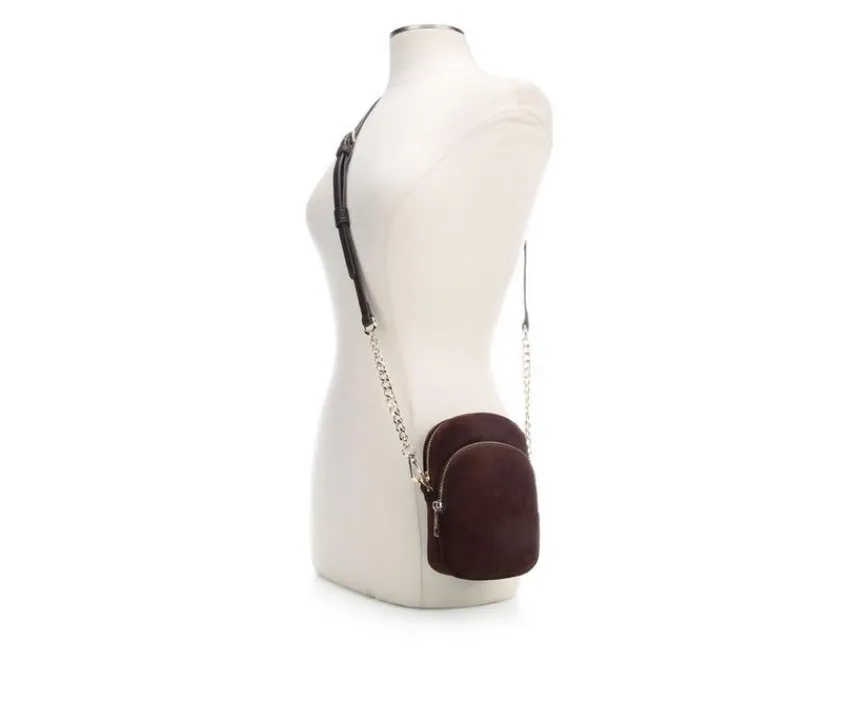 Madden Girl Crossbody|Handbags>Suede Chain Crossbody Handbag