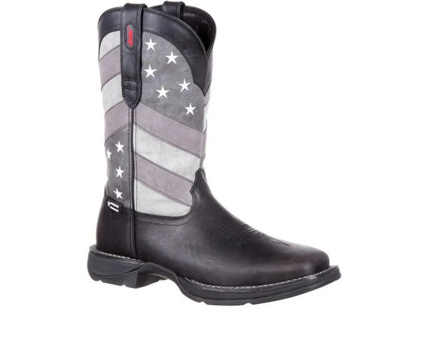 Durango Cowboy & Western|Boots>Men's Rebel Faded Black Flag Western Boot