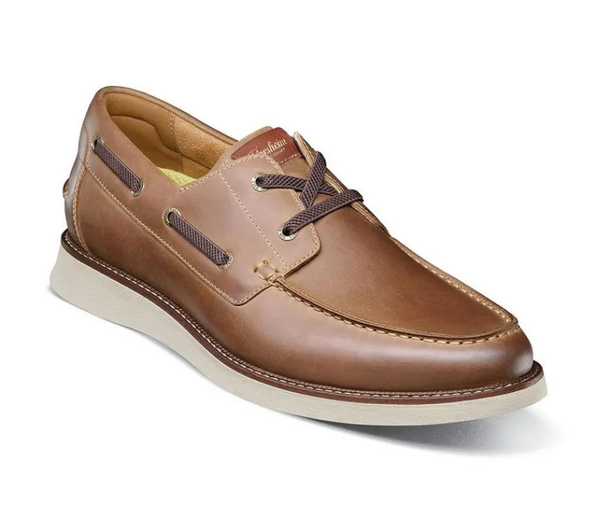 Men's Launch Moc Toe Elastic Lace Boat Shoes|Florsheim Best