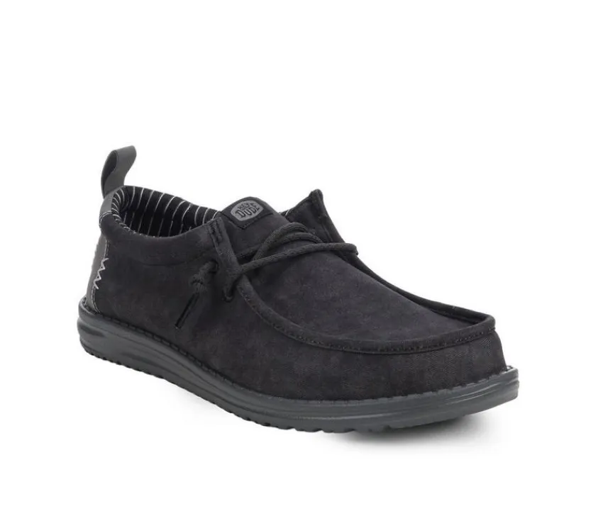 Men's Wally Vintage Classic Black Casual Shoes|HEYDUDE Hot