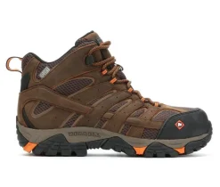 Men's Moab Vertex Mid Waterproof Comp Toe Work Boots|Merrell Work Outlet