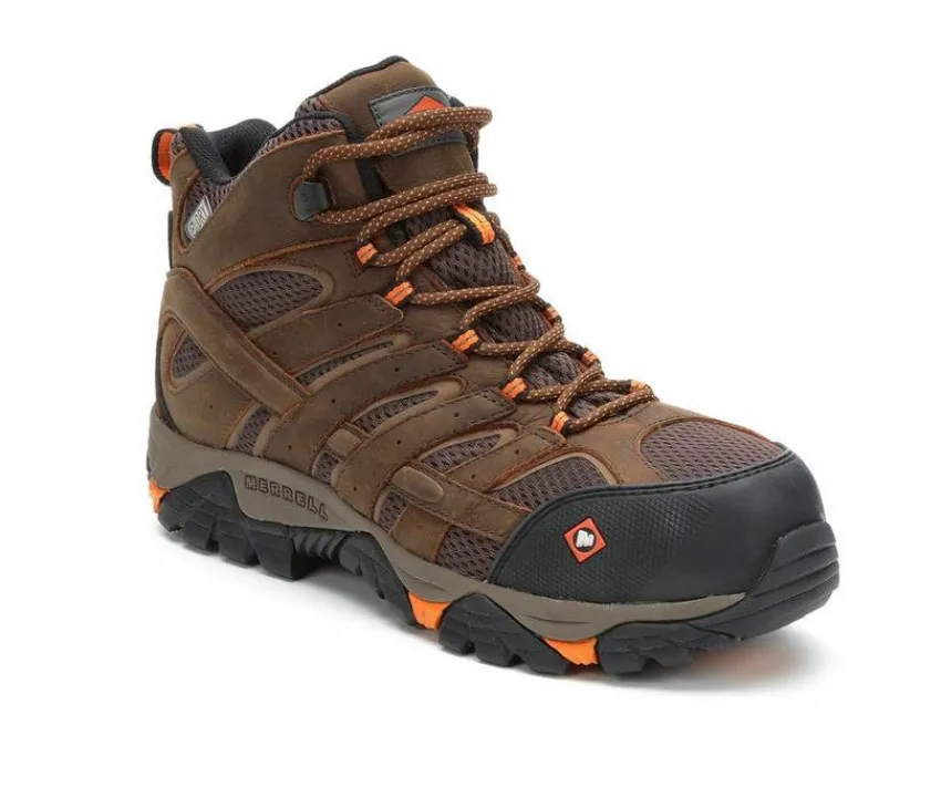 Men's Moab Vertex Mid Waterproof Comp Toe Work Boots|Merrell Work Outlet