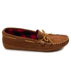 Minnetonka Men's|Slippers>Men's Double Bottom Fleece Moccasins